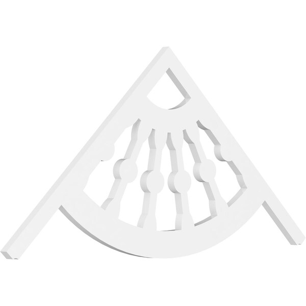 Ekena Millwork Pitch Classic Wagon Wheel Architectural Grade PVC Gable Pediment, 48"W x 22"H x 1"P (11/12) GPP048X022X100CWW - main